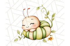 Cute Caterpillar Clipart PNG, Spring Bug Illustrations Product Image 3