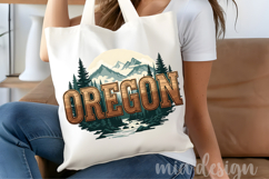 Oregon State PNG, Vintage Mountain Lake Forest Sublimation Product Image 4