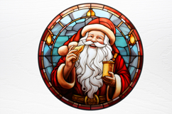 Stained Glass Painting Of Santa Clipart PNG Product Image 4