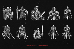 10 Bundle Dark Art Warrior Soldier Medieval Knight Gladiator Product Image 6