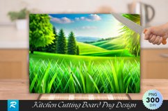 Peaceful Green Field With Grass Cutting Board PNG Design Product Image 1