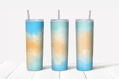 Nautical watercolor and gold Skinny tumbler wrap design Product Image 3
