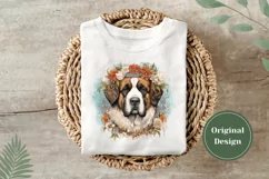 Watercolor Saint Bernard Dog Illustration, Dog Sublimation Product Image 4