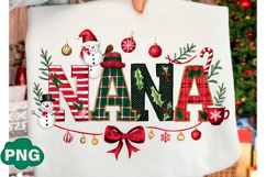 Christmas Nana PNG Trendy T-shirt Product Image 1