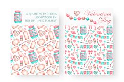 Valentine&#039;s day seamless pattern. Love, heart, kiss, arrow. Product Image 4