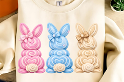 Bunny Coquette Bow PNG, Faux yarn Bunny PNG, Coquette Easter Product Image 4