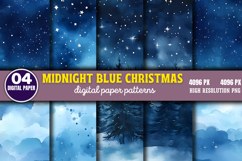 Midnight Blue Christmas Backgrounds Bundle PNG Product Image 5