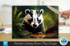Cute Badger Cutting Board Sublimation Design Product Image 1