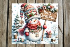 Xmas Snowman | cute Christmas Skinny tumbler sublimation Product Image 4