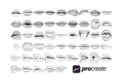 Lips Mouths Set 3 Procreate Brush Stamp, 30 Lips Product Image 4