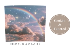 Glitter Tumbler Wrap Design, Glitter Rainbow Tumbler PNG Product Image 4