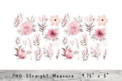 Glass Can Sublimation Wrap, Pink Flower Libbey Can Glass Product Image 2