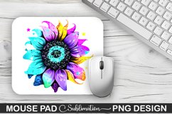 Magical Purple Cyan Sunflower Sublimation Mouse Pad Design Product Image 1
