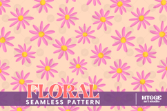 Retro Flowers Seamless Pattern Floral Png Sublimation Daisy Product Image 1