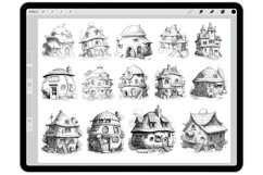 55 Procreate Hobbit Houses Stamp Brushes Product Image 2