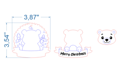 Bear Christmas Ornament SVG laser cut file for Glowforge Product Image 4