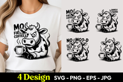 Moo Cow Mood Off SVG PNG Product Image 1