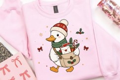 Cute Christmas Duck PNG, Christmas Mailman Duck Sublimation Product Image 3