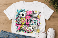 Soccer PNG Colorful Girls Soccer Ball, Cleats &amp; Goal Product Image 4