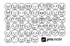 Emojis Set 2 Procreate Brush Stamps, 50 Emoji Stamps Product Image 4