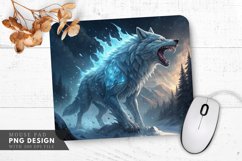 Ice Wolf Blizzard Mouse Pad PNG Design Product Image 1