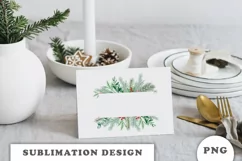 Watercolor Christmas Floral Frame png Product Image 4