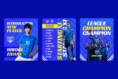 Blue Yellow Football Sport Social Media Instagram Carousel Product Image 4