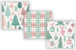 Preppy Pink &amp; Mint Winter Digital Paper Bundle Product Image 4
