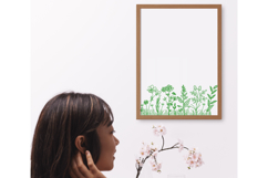 Green Wildflower Border Embroidery Design Product Image 4