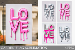 Valentine Garden Flag Design. Love Garden Flag Sublimation Product Image 1