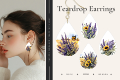 Flower Teardrop Earring Floral Teardrop Sublimation_9 Product Image 1