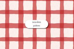 Red Gingham Seamless Checkered Pattern Texture Product Image 1