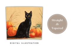 Vintage Halloween Tumbler Wrap, Black Cat Tumbler Product Image 4