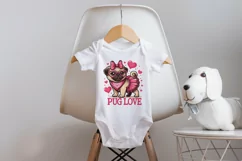 Cute pug love Sublimation PNG. Valentine's day. Product Image 5