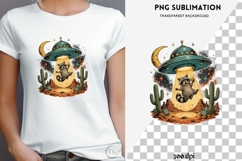 UFO raccoon png design for T-shirts Product Image 4
