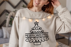 Christmas Tree Split Monogram SVG Outline Holiday Design Product Image 4