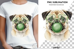 Pug with bubblegum png design for T-shirts Product Image 4