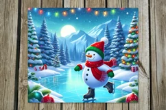 Xmas Snowman | 4 Christmas Skinny tumbler sublimation PL Product Image 5