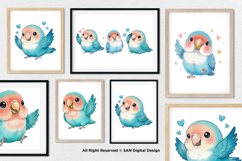15 Bundle Watercolor Blue Love Bird Cute Kids Flying Wings Product Image 4