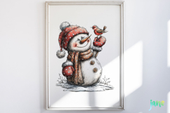 Whimsical Christmas Snowmans Clipart Product Image 2