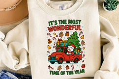 Christmas Red Truck with Snowman Sublimation, Christmas Png Product Image 3