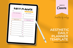 Canva Editable Daily Planner Template, Cute Pink Aesthetic Product Image 2