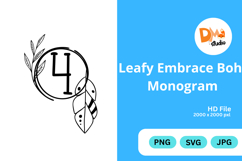 Leafy Embrace Boho Monogram Product Image 1