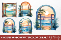 Ocean Window Watercolor Clipart Product Image 1