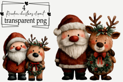 Whimsical Reindeer Christmas Clipart Watercolor PNG Product Image 1