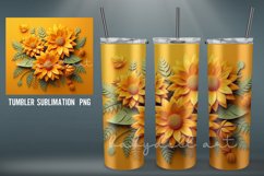 SunFlower 3D Tumbler Wrap Sublimation PNG|3D Tumbler Wrap Su Product Image 4
