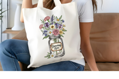 Growing Love PNG, Vintage Floral Mason Jar Sublimation Product Image 4