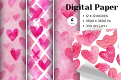 Heart Pattern Valentines Background Wallpaper Digital Paper Product Image 1