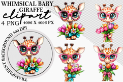 Whimsical baby giraffe clipart Png Product Image 1