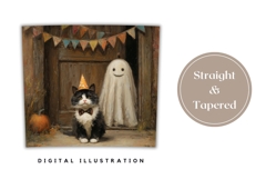Vintage Halloween Tumbler Wrap, Ghost Tumbler Design Product Image 4